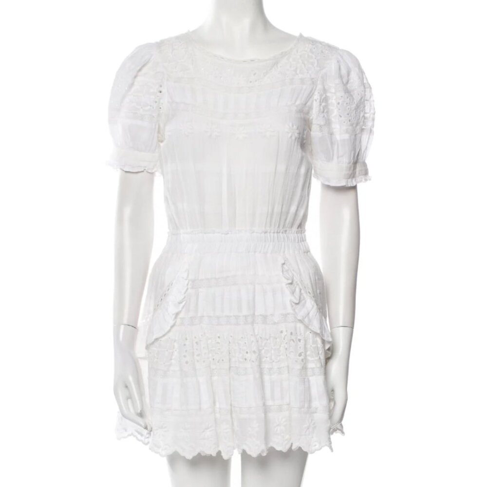 LOVESHACKFANCY Scoop Neck Mini Dress